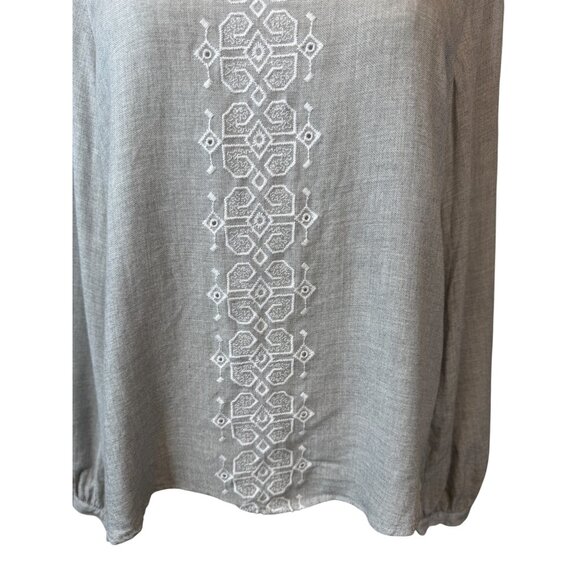 2/$25 ZARA Gray Medium Embroidered Dainty Long Sleeve Blouse - Picture 6 of 14